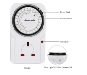 Picture of Timer Plug Socket UK, 24 Hour Programmable Energy Saving Light Timer for Home Security