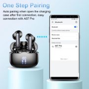 Picture of Wireless Bluetooth 5.3 Earbuds, HiFi Stereo Bass, 40H Playtime, ENC Noise Cancelling, IP7 Waterproof, USB-C, LED Display