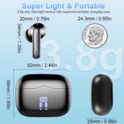 Picture of Wireless Bluetooth 5.3 Earbuds, HiFi Stereo Bass, 40H Playtime, ENC Noise Cancelling, IP7 Waterproof, USB-C, LED Display