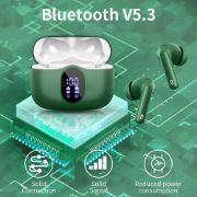 Picture of Wireless Earbuds Bluetooth 5.3, 36H Playtime, 4 ENC Mics, IP7 Waterproof, Hi-Fi Sound, LED Display, Green